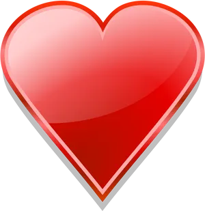 Glossy Red Heart Emoji PNG Image