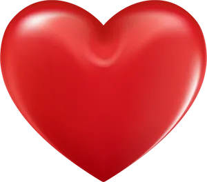 Glossy Red Heart Graphic PNG Image