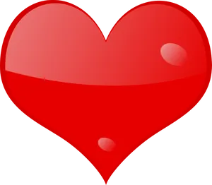 Glossy Red Heart Graphic PNG Image