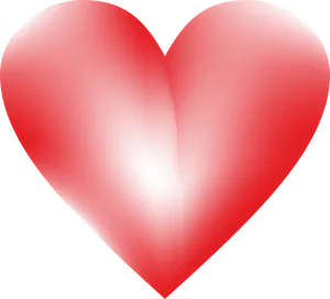 Glossy Red Heart Vector PNG Image