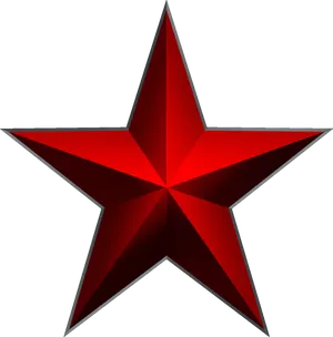 Glossy Red Star Graphic PNG Image