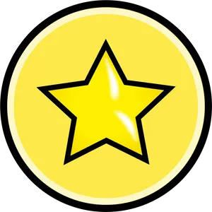 Glossy Yellow Star Vector PNG Image