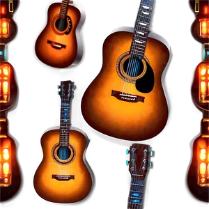 Glowing Acoustic Guitar Png Lyh PNG Image