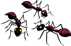 Glowing Ants Silhouette PNG Image