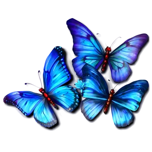 Glowing Blue Butterflies Png 46 PNG Image