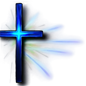 Glowing Blue Cross Emblem Png 06292024 PNG Image