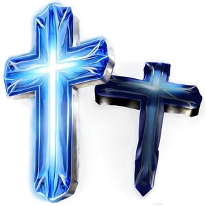 Glowing Blue Cross Emblem Png 8 PNG Image