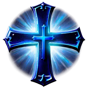 Glowing Blue Cross Emblem Png Wqq PNG Image