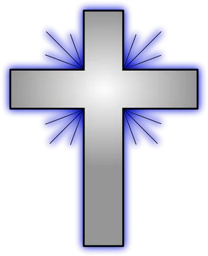 Glowing Blue Cross PNG Image