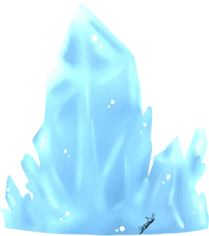 Glowing Blue Crystal Illustration PNG Image