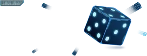 Glowing Blue Dicein Darkness PNG Image