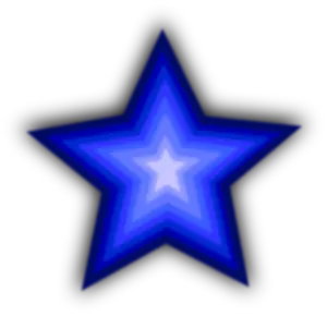 Glowing Blue Star Graphic PNG Image