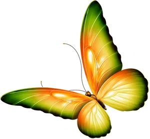 Glowing Butterfly Artwork PNG Image