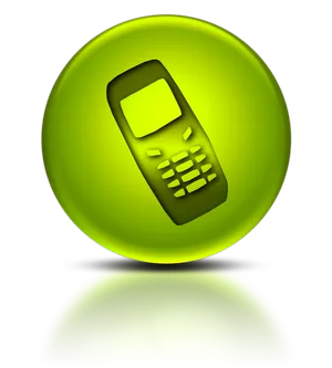 Glowing Cellphone Iconon Black Background PNG Image