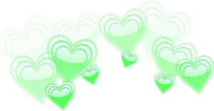 Glowing Green Heart Emojis PNG Image