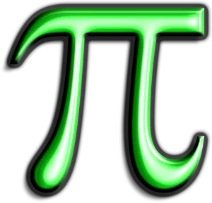 Glowing Green Pi Symbol PNG Image