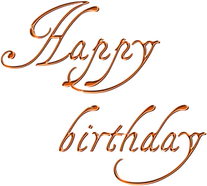 Glowing Happy Birthday Script PNG Image