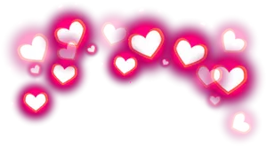 Glowing Hearts Bokeh Background PNG Image