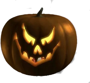 Glowing Jack O Lantern Face PNG Image