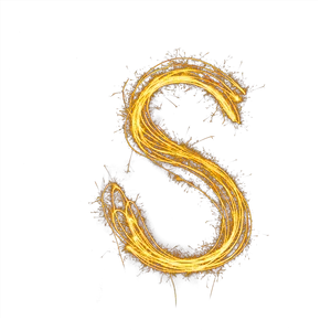 Glowing Letter S Fire Effect PNG Image