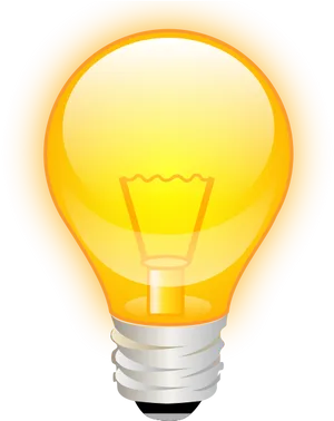 Glowing Light Bulb Idea Concept PNG Image