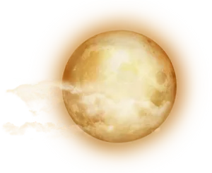 Glowing Moonand Clouds PNG Image