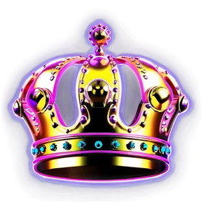 Glowing Neon Crown Illustration Png Onj89 PNG Image