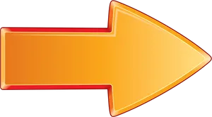 Glowing Orange Arrow PNG Image