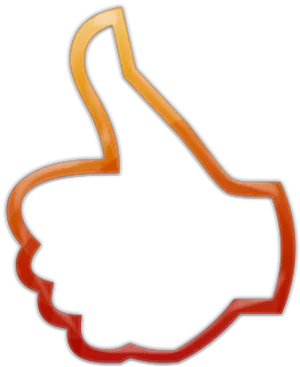 Glowing Orange Thumbs Up Symbol PNG Image