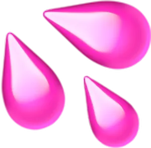 Glowing Pink Water Drops PNG Image