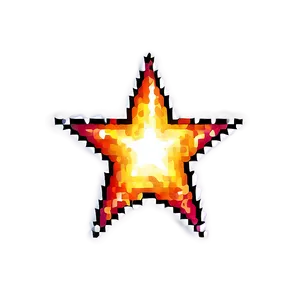 Glowing Pixel Star Emblem Png Src PNG Image