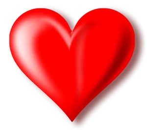 Glowing Red Heart Black Background PNG Image