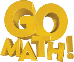 Go Math3 D Text Logo PNG Image