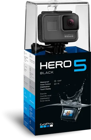 Go Pro Hero5 Black Waterproof Camera PNG Image