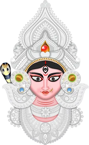 Goddess Durga Illustration PNG Image