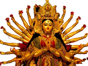 Goddess Durga Multi Armed Deity PNG Image