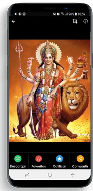 Goddess_ Durga_ On_ Lion_ Illustration PNG Image