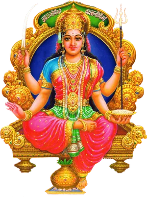 Goddess Durga Traditional Artwork PNG Image