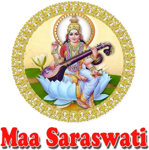 Goddess Saraswati Illustration PNG Image