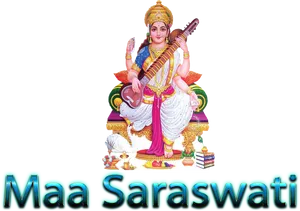 Goddess Saraswati Illustration PNG Image