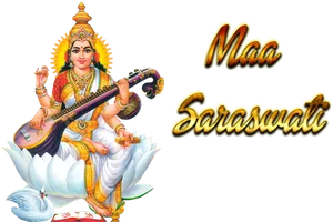 Goddess_ Saraswati_ Illustration.png PNG Image