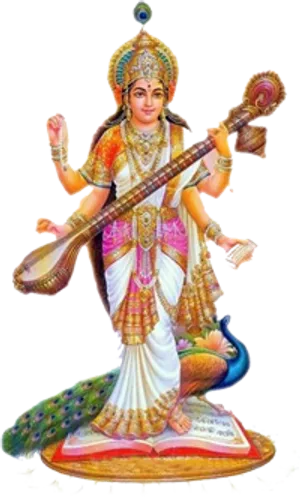 Goddess_ Saraswati_ Illustration.png PNG Image