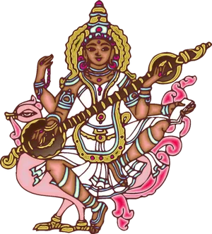 Goddess_ Saraswati_ Illustration.png PNG Image