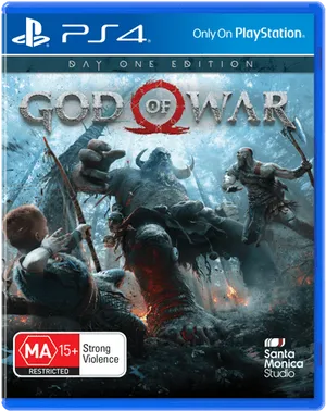 Godof War P S4 Day One Edition Cover Art PNG Image