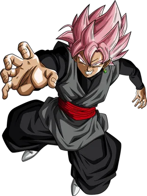 Goku_ Black_ Super_ Saiyan_ Rose_ Action_ Pose PNG Image