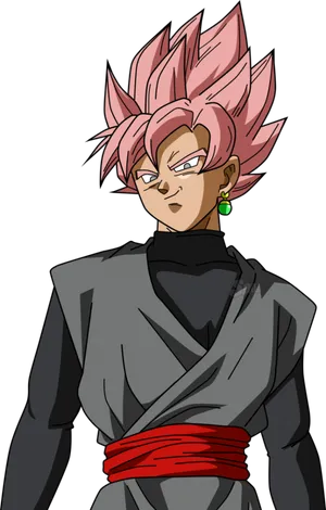 Goku_ Black_ Super_ Saiyan_ Rose_ Portrait PNG Image