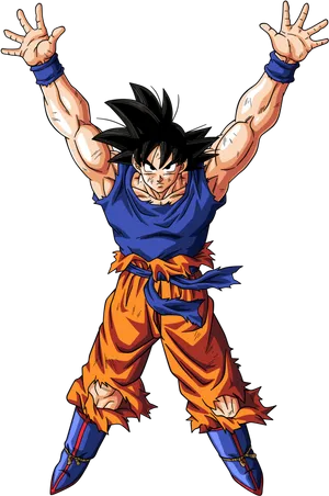 Goku Power Up Pose PNG Image