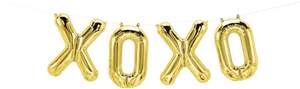 Gold Balloons X O X O PNG Image