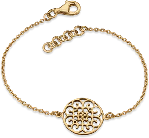 Gold Bracelet Filigree Charm PNG Image