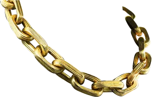 Gold Chain Necklace Broken Link PNG Image